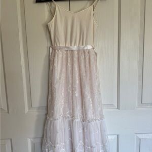 Zunie Cream and White Lace Kids Dress